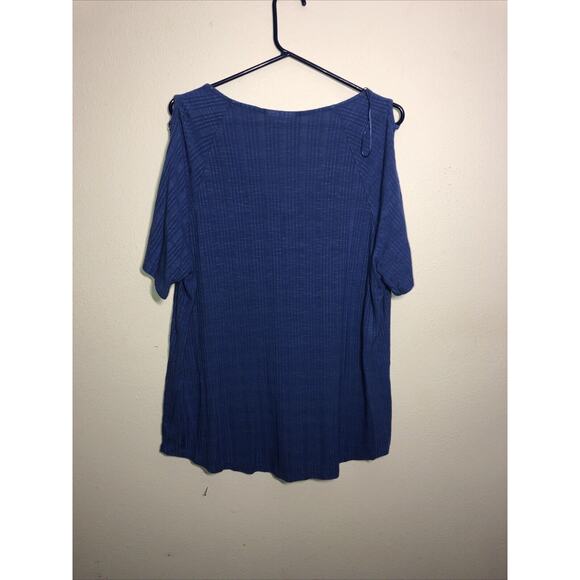 Jennifer Lopez Women's Tunic Top  Blue Cold Shoulder Sized Xxl Casual Shirt - Picture 2 of 8